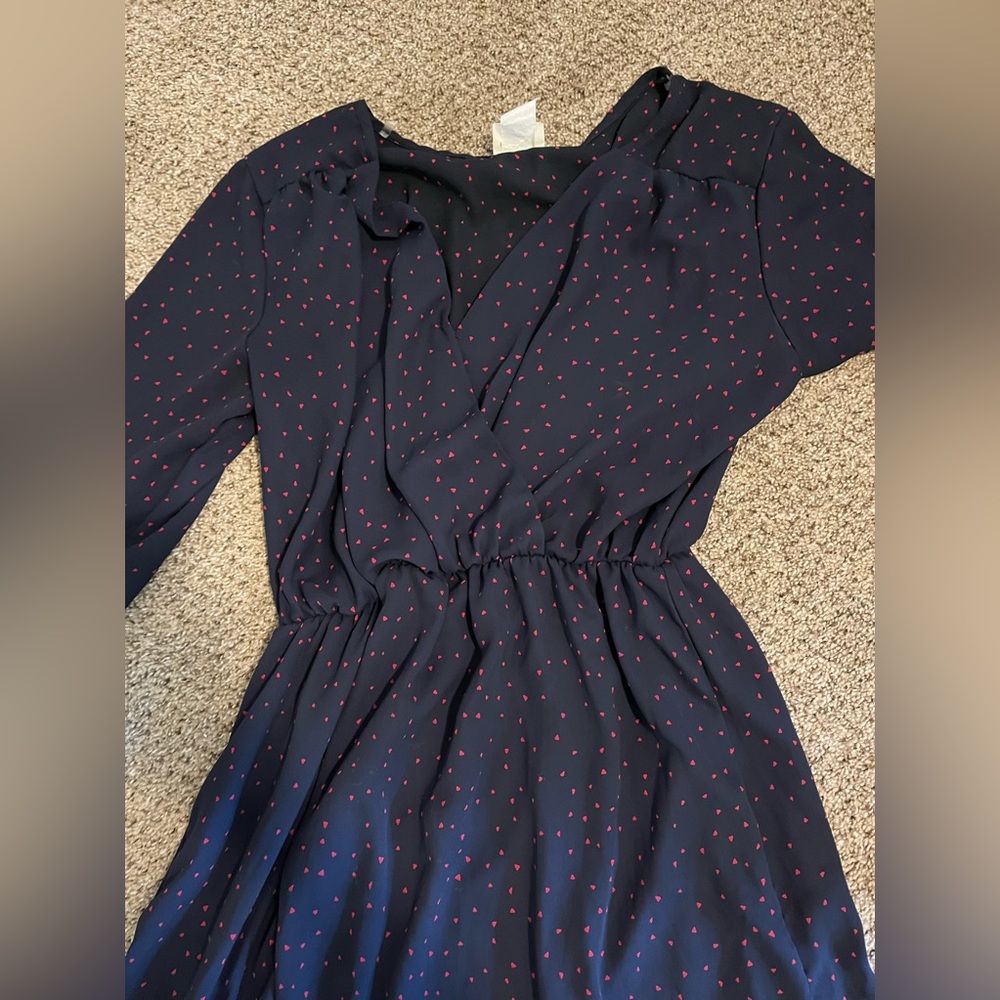 Navy dress flowy. Size S-M